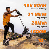CIRCOOTER Raptor Pro 1600W Dual Motor Off-road Electric Scooter