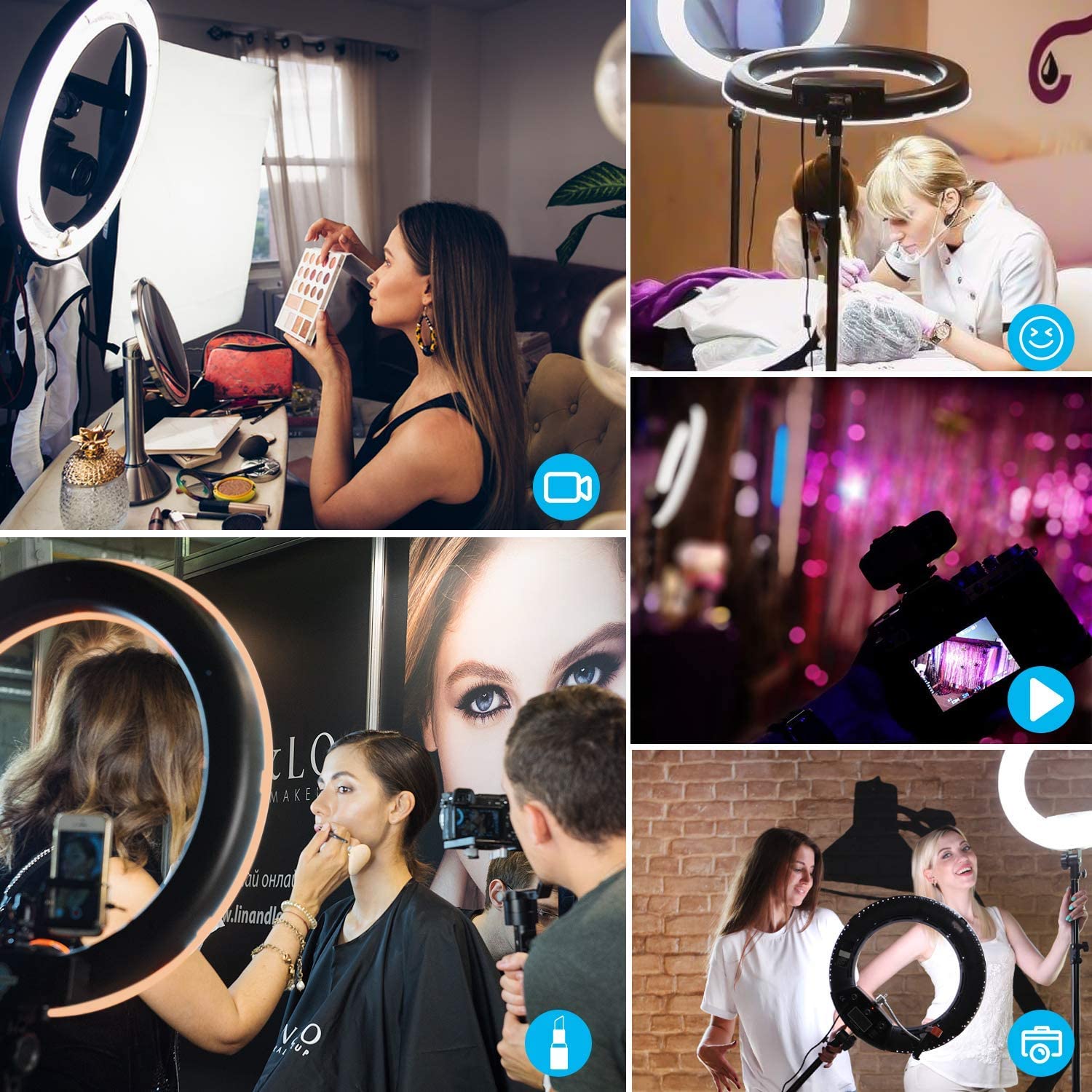 WOW 18'' Ring Light with 71'' Extendable Tripod Stand, LED Circle Lights For Live Stream/Makeup/YouTube Video/TikTok, Compatible with All Phones.