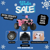 2026 Uenjoy 4X4 12V 1-Seater Off-Road Kids Ride On Car ATV (CH9955)