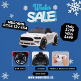 Mustang Style 12V 1-Seater  Kids Ride On Car with Leather Seat Rubber Wheel (BBH718)