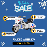 Police 3 Wheel 12V Electric Kids Ride On Motorcycle (R1800)