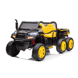 24V 6 Wheeler Tractor Trailer 2 Seater Ride-on with Dump Cart and Parental Remote