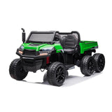 24V 6 Wheeler Tractor Trailer 2 Seater Ride-on with Dump Cart and Parental Remote