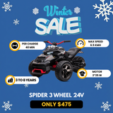 Spider 3 Wheel 24V Kids' Ride On Electric ATV Motorcycle (XB31182)