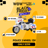 Police 3 Wheel 12V Electric Kids Ride On Motorcycle (R1800)