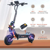 Obarter D5 5000W Electric Scooter wtih 12inch Fat Tire On road Removeable battery