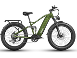 FreeSky Eurostar Ultra M-410 Green 3000W Fat Tire Full Suspension Electric Mountain eBike 95-Mile Long Range – WOW Electric Rides Calgary Alberta Canada