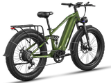 FreeSky Eurostar Ultra M-410 Green 3000W Fat Tire Full Suspension Electric Mountain eBike 95-Mile Long Range – WOW Electric Rides Calgary Alberta Canada
