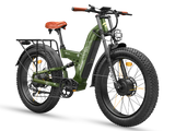 FreeSky Warrior Pro M-530 Green Dual Motor 4000W Fat Tire Electric Mountain eBike 120-Mile Range AWD – WOW Electric Rides Calgary Alberta Canada
