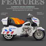Harley Style 12V 3 Wheel Electric Kids Ride On Police Motorcycle