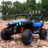 NEL-903 24V 4x4 Two Seater Kids UTV Buggy Ride-On Car in Blue with EVA Rubber Wheels and LED Lights WOW Electric Rides Calgary Alberta Canada