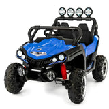 NEL-903 24V 4x4 Two Seater Kids UTV Buggy Ride-On Car in Blue with EVA Rubber Wheels and LED Lights WOW Electric Rides Calgary Alberta Canada