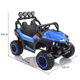 NEL-903 24V 4x4 Two Seater Kids UTV Buggy Ride-On Car in Blue with EVA Rubber Wheels and LED Lights WOW Electric Rides Calgary Alberta Canada