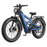 Tesway X9 AWD Blue Dual Motor 4000W All-Terrain Electric Mountain eBike 48V 30Ah Samsung 193KM Range – WOW Electric Rides Calgary Alberta Canada