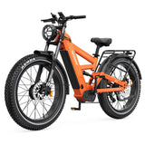 Tesway X9 AWD Orange 4000W Dual Motor AWD Fat Tire Electric Mountain eBike 193KM Long Range Full Suspension – WOW Electric Rides Calgary Alberta Canada