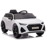 Licensed Audi RS6 ZB-2118 24V 7Ah kids ride-on car in white with parental remote control for toddlers ages 1 to 4 WOW Electric Rides Calgary Alberta Canada 