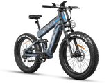FreeSky Alaska Pro M-520 Blue Dual Battery 3000W All-Terrain Fat Tire eBike 26-Inch Full Suspension – WOW Electric Rides Calgary Alberta Canada