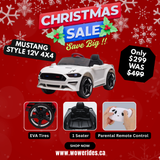 Mustang Style 12V 4X4 1-Seater  Kids Ride On Car with Leather Seat Rubber Wheel (BBH718)