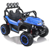 NEL-903 24V 4x4 Two Seater Kids UTV Buggy Ride-On Car in Blue with EVA Rubber Wheels and LED Lights WOW Electric Rides Calgary Alberta Canada