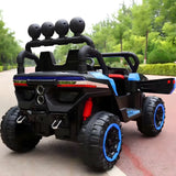 NEL-903 24V 4x4 Two Seater Kids UTV Buggy Ride-On Car in Blue with EVA Rubber Wheels and LED Lights WOW Electric Rides Calgary Alberta Canada