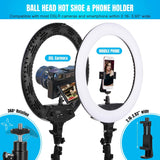 WOW 18'' Ring Light with 71'' Extendable Tripod Stand, LED Circle Lights For Live Stream/Makeup/YouTube Video/TikTok, Compatible with All Phones.