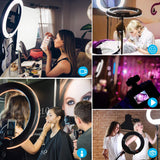 WOW 18'' Ring Light with 71'' Extendable Tripod Stand, LED Circle Lights For Live Stream/Makeup/YouTube Video/TikTok, Compatible with All Phones.