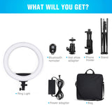 WOW 18'' Ring Light with 71'' Extendable Tripod Stand, LED Circle Lights For Live Stream/Makeup/YouTube Video/TikTok, Compatible with All Phones.