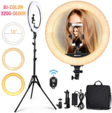 WOW 18'' Ring Light with 71'' Extendable Tripod Stand, LED Circle Lights For Live Stream/Makeup/YouTube Video/TikTok, Compatible with All Phones.